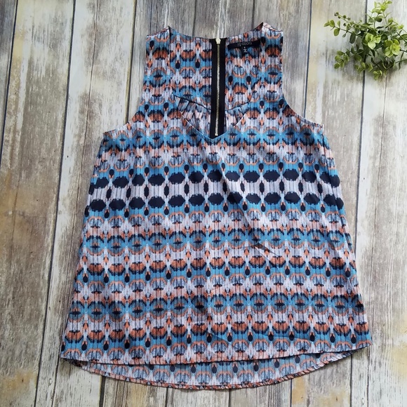 Stitch Fix 19 Cooper Rover Abstract Print Zip Back - Picture 1 of 4